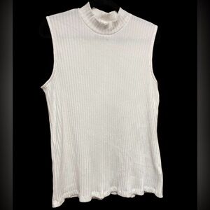 Liverpool Los Angeles ribbed sleeveless mock neck fine gauge sweater XL - EUC